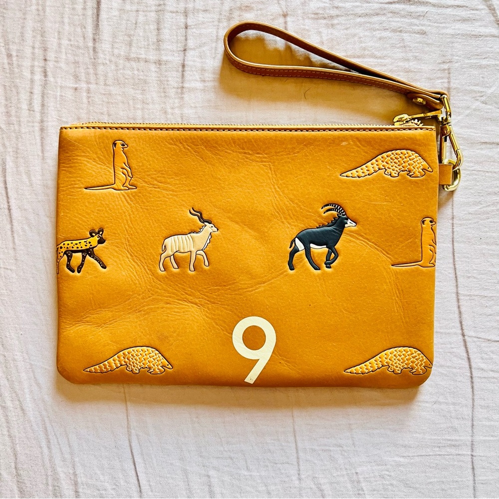 Very Troubled Child Safari Leather Clutch Pouch